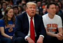 Trump sorprende en la fiesta de los Knicks en las finales de la NBA