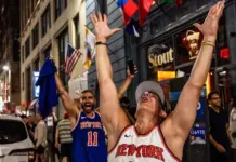 «¡Los fans de los Knicks celebran su triunfo en las finales de la NBA!»