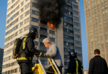 Incendio en la Torre Moeve de Madrid: tres personas confinadas han sido evacuadas