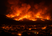 Incendio nocturno rodea La Vall d’Uixó: «Todo el entorno de la ciudad en llamas»