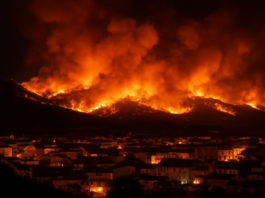 Incendio nocturno rodea La Vall d’Uixó: «Todo el entorno de la ciudad en llamas»