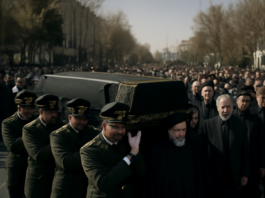 Procesión funeraria de Alí Jamenei en Teherán: Un adiós solemne.