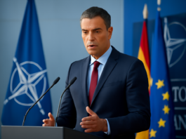 Pedro Sánchez habla desde la cumbre de la OTAN.