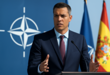 Pedro Sánchez habla desde la cumbre de la OTAN.