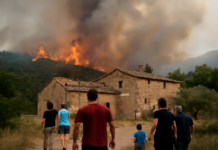 Incendio en Peñarroya de Tastavins: Desalojo de varias masías