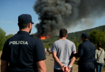 Incendio en Lozoyuela: detenido sospechoso y desalojo preventivo