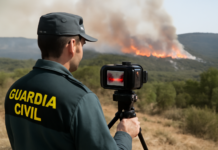 Guardia Civil combate fuego con cámaras térmicas y drones en Cinco Villas (Video)