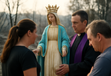 La Virgen de los Ángeles consuela a afectados por incendios