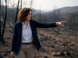 Ayuso inspecciona el daño causado por los incendios en Sierra Oeste