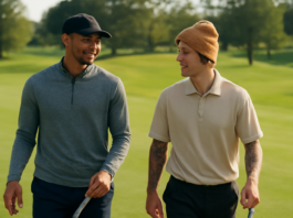 Increíble encuentro deportivo: Stephen Curry y Justin Bieber juegan juntos al golf