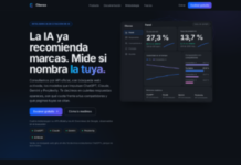 Citenza propone medir cuándo la IA recomienda una marca y frente a qué competidores Captura de la página principal de Citenza