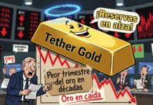 Tether Gold aumenta reservas mientras oro sufre su peor trimestre