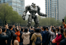 Locura por OPI en China: gigante de robots atrae multitudes