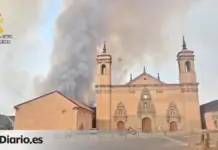 La UME protege patrimonio de San Juan de la Peña del incendio en Riglos