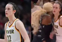 La respuesta de Caitlin Clark tras el choque con Carrington