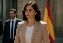 Ayuso vuelve sin explicar ático y acusa a Marruecos: «Ceuta es una prueba»