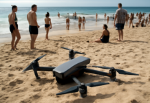 Dron cae en playa llena de bañistas: siete muertos