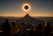 El espectáculo del eclipse en Morella, el pueblo más bonito de España.