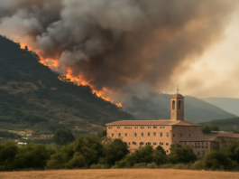 Incendio en La Peña: arrasa 11.000 ha y llega a Monasterio (62 caracteres)