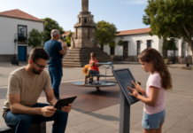 Juegos y tecnología en la plaza del Cristo de La Laguna