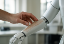 Esta piel electrónica ultrafina convierte el tacto humano en datos para los robots.