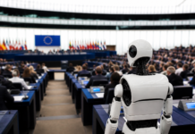 Robots con IA sorprenden al Parlamento Europeo en Bruselas