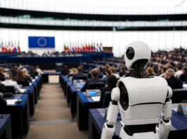 Robots con IA sorprenden al Parlamento Europeo en Bruselas