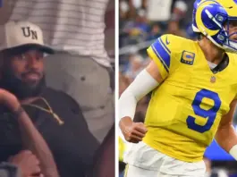 LeBron regresa a Los Ángeles y reacciona al touchdown de Stafford