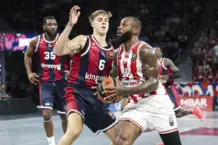 El vigente campeón Olympiacos arrolla al Baskonia en Vitoria