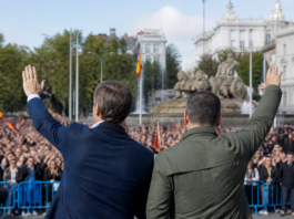 Feijóo y Abascal desafían la prohibición y van a Cibeles