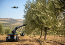 Robots y drones elevan olivos y pistachos con menos riego