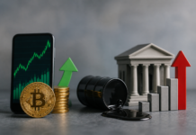 Tecnología y Bitcoin suben: petróleo cae y Treasury supera 5%