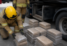 Bomberos hallan 300 kilos de cocaína ocultos en un camión pesado