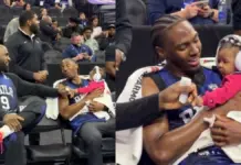 LeBron James enternece al abrazar a la hija de Tyrese Maxey