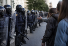 La Policía frena en Madrid la marcha hacia la acampada de Sol