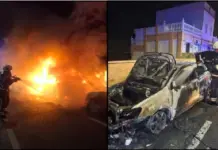 Noche de incendios en Ceuta: cuatro vehículos calcinados