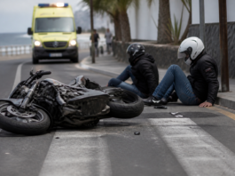 Dos ocupantes de una moto heridos al chocar en Garachico