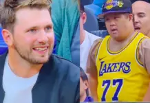 Luka Doncic alucina con el baile de un fan de los Lakers