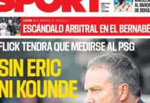 Portada SPORT hoy: Flick afronta al PSG sin Eric ni Koundé