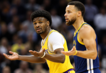 Bronny James y Curry reaccionan a la polémica decisión arbitral
