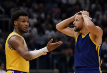 Bronny James y Curry reaccionan a la polémica decisión arbitral